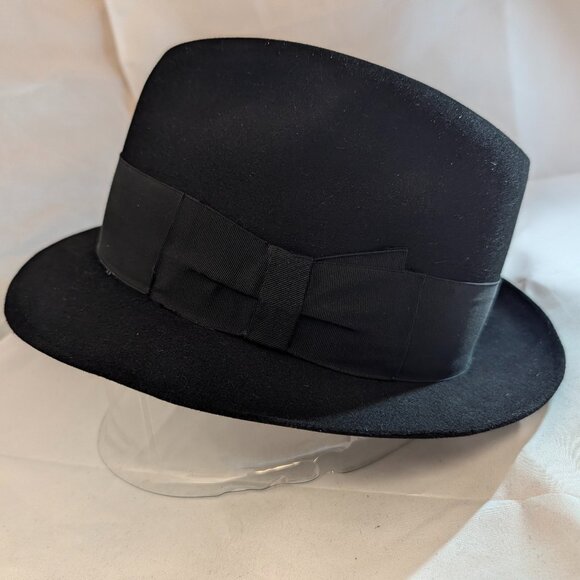 Vintage Black Borsalino San Remo Fedora - Size 7 5/8 (from '66-'75) Pristine - Picture 1 of 11